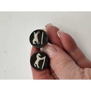 Vintage Wedgwood Jasperware Horse Cufflinks FAW Silver Mount